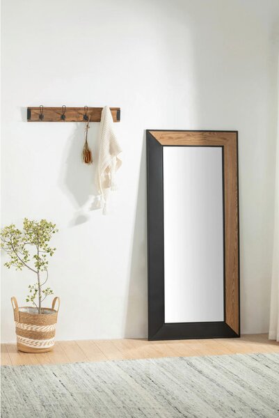 STENSKO OGLEDALO, 84/184/2 cm les, kovina, steklo, leseni material