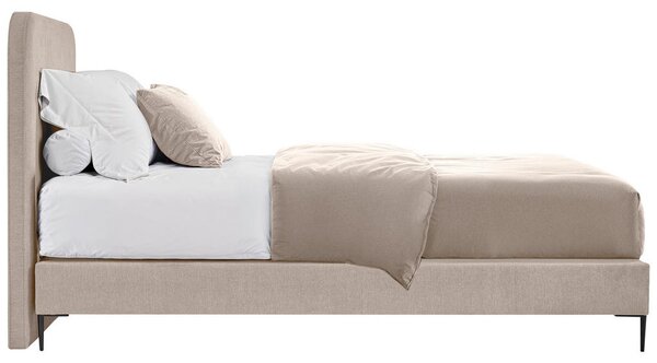 POSTELJA BOXSPRING x , tekstil, leseni material bež