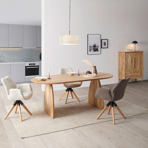 JEDILNA MIZA, v celoti masivno mangov les naravne barve