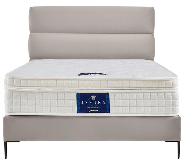 POSTELJA BOXSPRING x , tekstil, leseni material krem barve