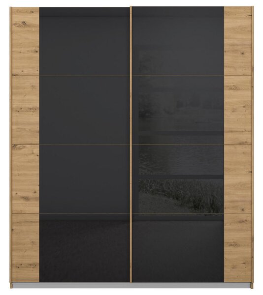 OMARA Z DRSNIMI VRATI, antracit, hrast artisan