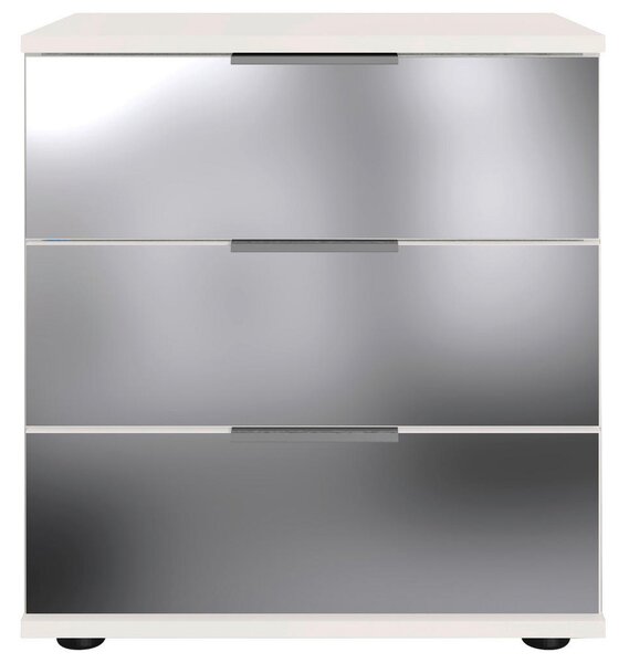 NOČNA OMARICA, prozorno, bela, barve aluminija