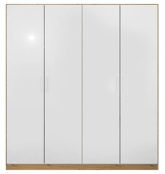 OMARA S KLASIČNIMI VRATI, hrast artisan, bela, visoki sijaj