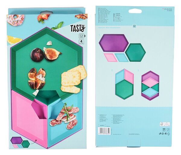 Set za serviranje tapasov URBAN OASIS 4 kosi barvni