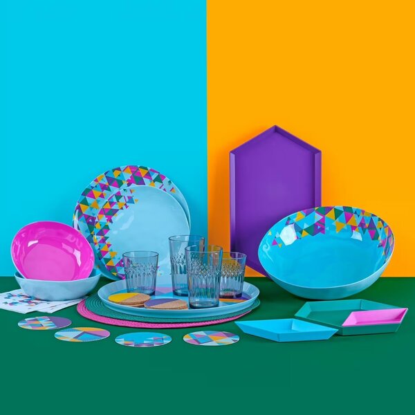 Set za serviranje tapasov URBAN OASIS 4 kosi barvni