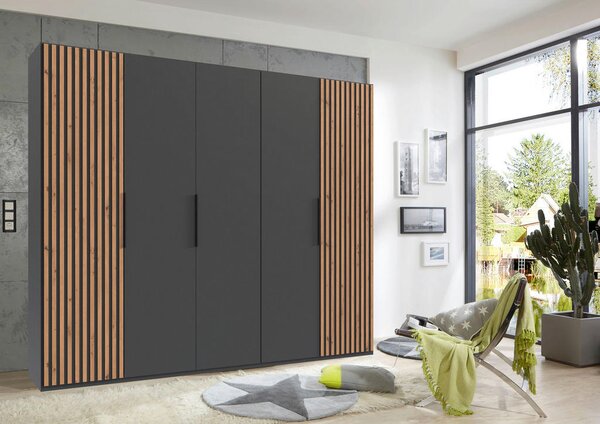 OMARA S KLASIČNIMI VRATI, barve grafita, barve hrasta