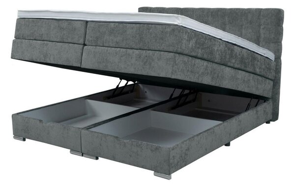 POSTELJA BOXSPRING 160 cm x 200 cm , tekstil, leseni material