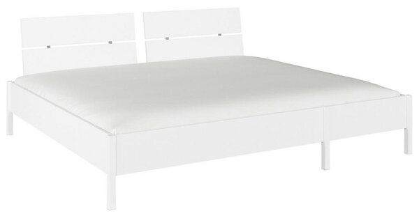 DRUŽINSKA POSTELJA 240 cm x 200 cm , leseni material bela