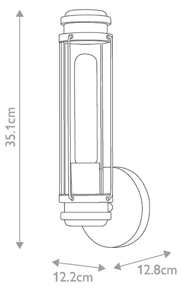 Stenska kopalniška svetilka Masthead, krom, 1 luč, višina 35 cm, IP44