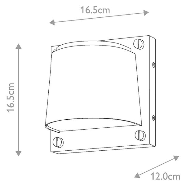 Zunanja stenska svetilka Scout, bela saten, IP44, 16,5 cm x 16,5 cm