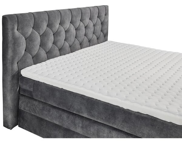 POSTELJA BOXSPRING 180 cm x 200 cm , tekstil, leseni material antracit