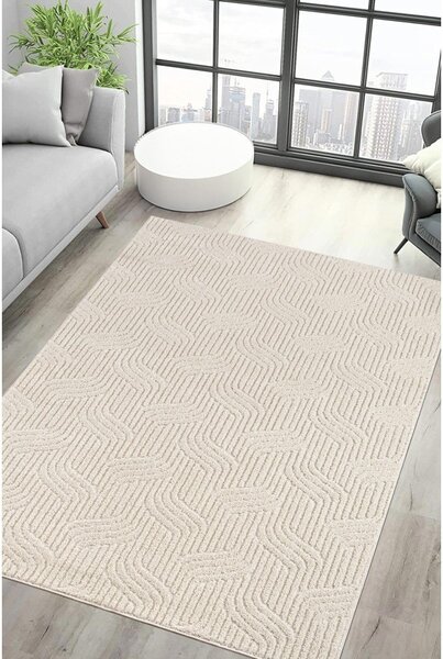 Kremno bela pralna preproga 80x150 cm Loopy – Mila Home