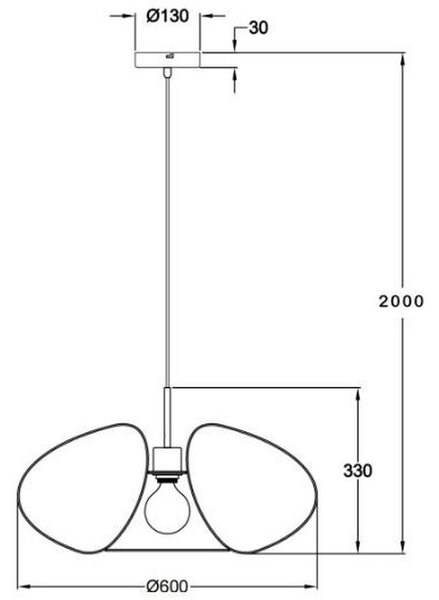 VISEČA NIHALNA SVETILKA Fassa 60/200 cm 40 W E27