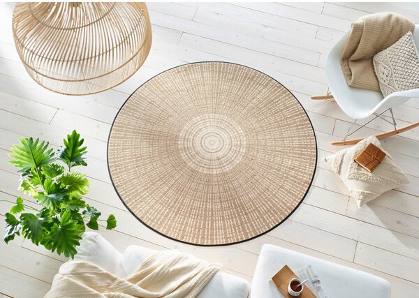 RAVNO TKANA PREPROGA Cascara Beige 145/145 cm potiskano bež