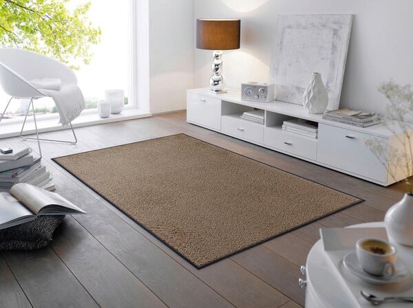 RAVNO TKANA PREPROGA Taupe 120/180 cm potiskano rjavosiva