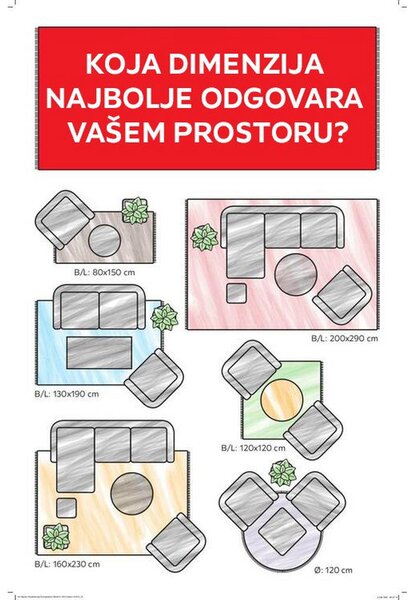 PREPROGA 110/175 cm potiskano večbarvno
