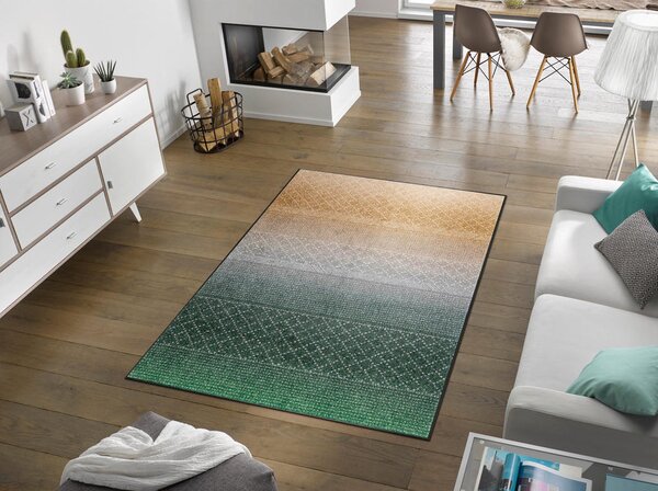 RAVNO TKANA PREPROGA Green Desert 115/175 cm potiskano siva, zelena, bež