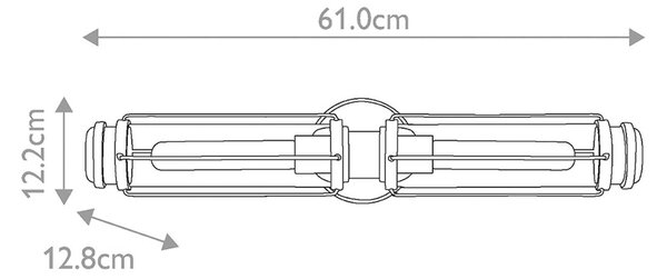 Stenska kopalniška svetilka Masthead, medeninasta, 2 luči, višina 61 cm