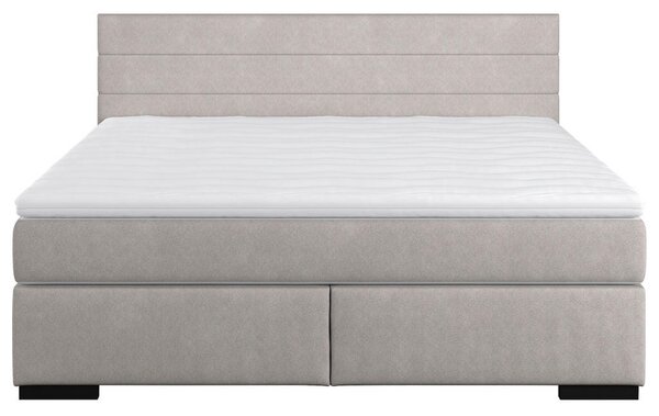 POSTELJA Z VZMETNICO 160 cm x 200 cm , les, tekstil, leseni material srebrne barve
