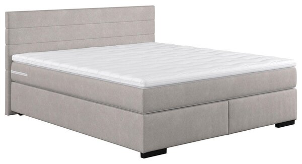 POSTELJA Z VZMETNICO 180 cm x 200 cm , les, tekstil, leseni material srebrne barve