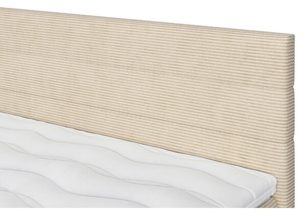 POSTELJA Z VZMETNICO 160 cm x 200 cm , les, tekstil krem barve