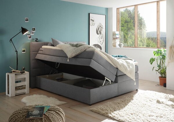 POSTELJA BOXSPRING 180 cm x 200 cm , svetlo siva