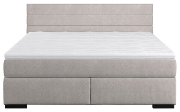 POSTELJA Z VZMETNICO 180 cm x 200 cm , les, tekstil, leseni material srebrne barve