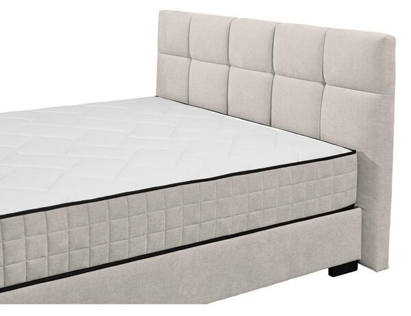 POSTELJA Z VZMETNICO 160 cm x 200 cm , tekstil, leseni material bež