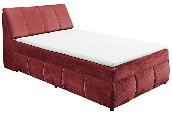 POSTELJA Z VZMETNICO 120 cm x 200 cm , tekstil, leseni material rdeča