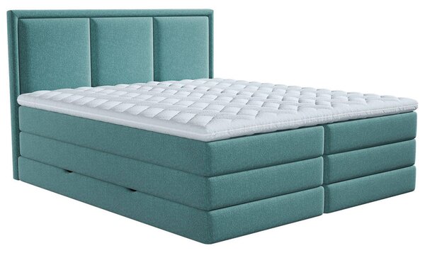 POSTELJA BOXSPRING 140 cm x 200 cm , tekstil turkizna