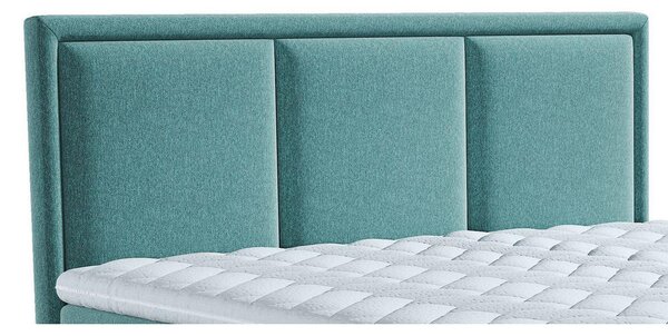 BOXSPRING POSTELJA 140 cm x 200 cm , tekstil turkizna