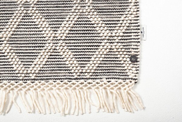 ROČNO TKANA PREPROGA Colored Macrame one 140/200 cm tkano siva, bela