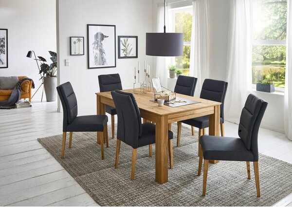 JEDILNA MIZA, masivno hrast barve hrasta