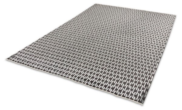 TKANA PREPROGA Chains 140/200 cm tkano srebrne barve