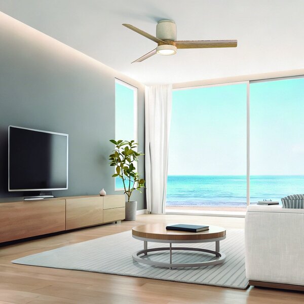 Mantra Iluminación LED stropni ventilator Ceramica M, bel, DC, tih, CCT, zatemnjen, Bela, Dnevna soba / jedilnica, Kovina, Sodobni