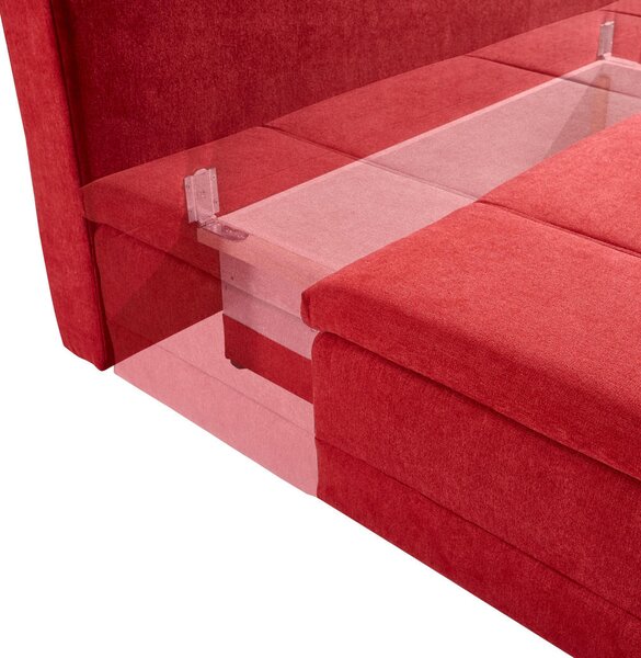 BOXSPRING ZOFA, vinsko rdeča tekstil