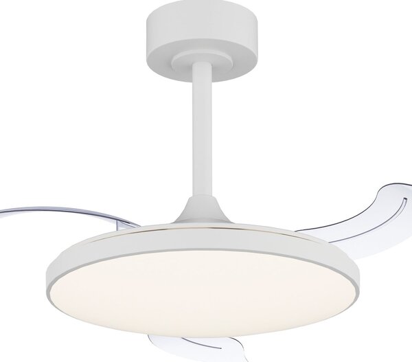 Mantra Iluminación LED stropni ventilator Slim Mini, bel, DC, tih, CCT, 106 cm, zatemnjen, Bela, Dnevna soba / jedilnica, Kovina, Sodobni