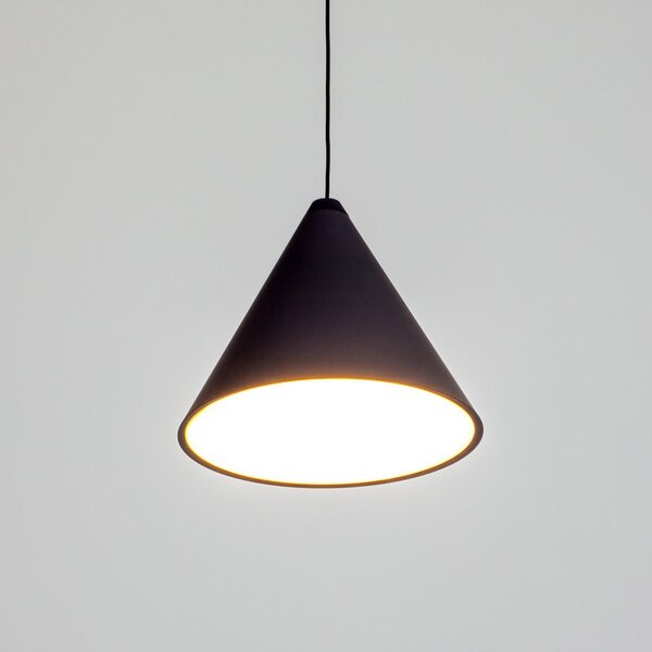 FLOS String light viseča svetilka, 12 m kabel, stožec, zatemnjen, Črna, Dnevna soba / jedilnica, Aluminij, Dizajn