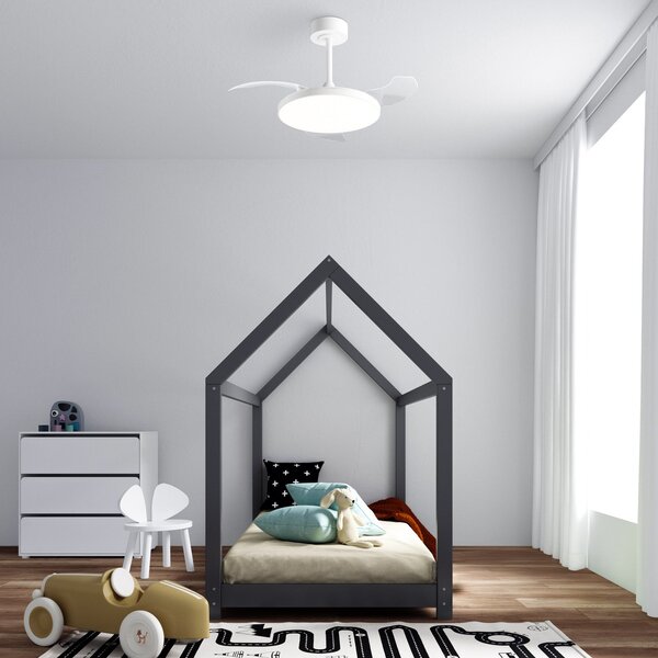 Mantra Iluminación LED stropni ventilator Slim Mini, bel, DC, tih, CCT, 106 cm, zatemnjen, Bela, Dnevna soba / jedilnica, Kovina, Sodobni