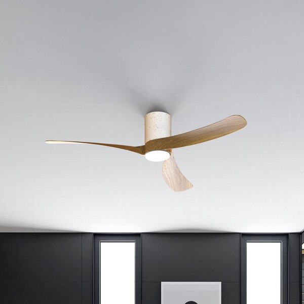 Mantra Iluminación LED stropni ventilator NEMO II L, bel/les, DC, tih, CCT, zatemnjen, Bela, Dnevna soba / jedilnica, Kovina, Sodobni