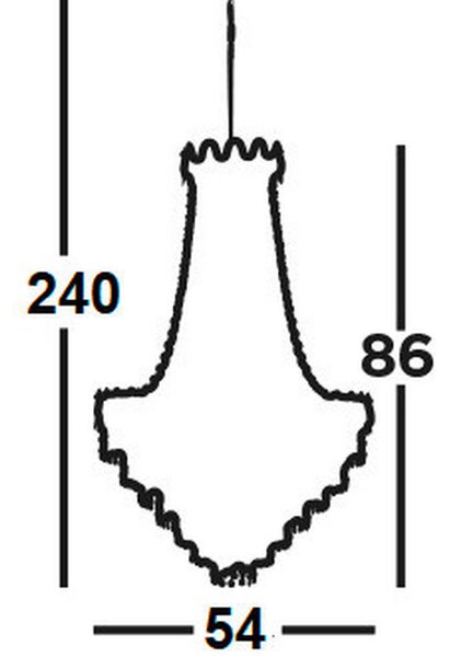 KRISTALNA VISEČA SVETILKA 54/240 cm E14