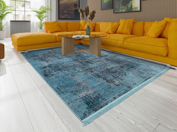 VINTAGE PREPROGA 140/200 cm tkano modra