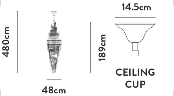 VISEČA SVETILKA Stairwell 48/189 cm 60 W E14