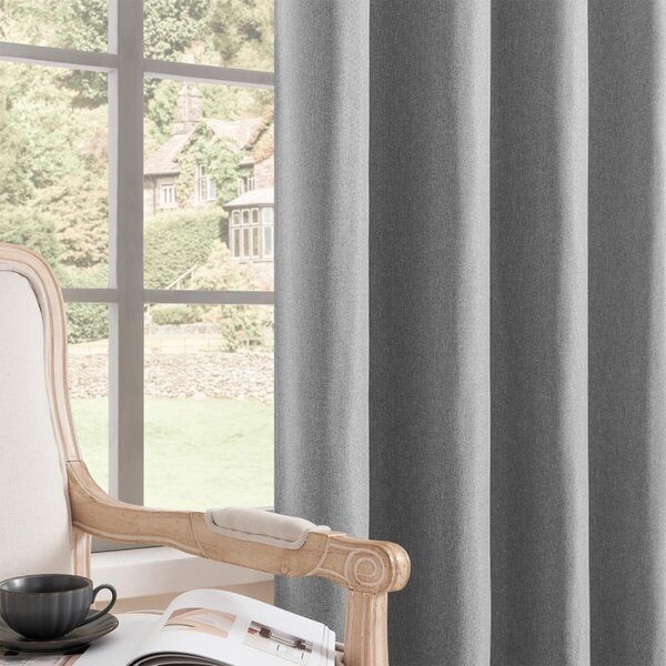 Zavese v setu Blackout Canvas Light Grey (2 kos) 135x250