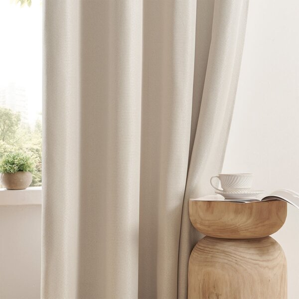 Zavese v setu Blackout Canvas Light Beige (2 kos) 135x250