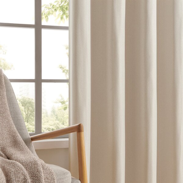 Zavese v setu Blackout Canvas Light Beige (2 kos) 135x250