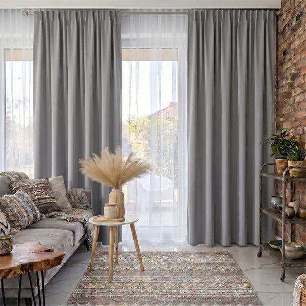 Zavese v setu Blackout Grey (2 kos) 140x260