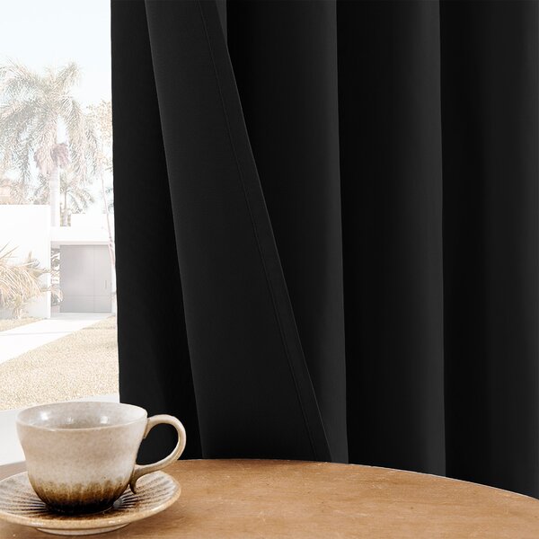 Zavese v setu EFE MAT Black (2 kos) 135x260
