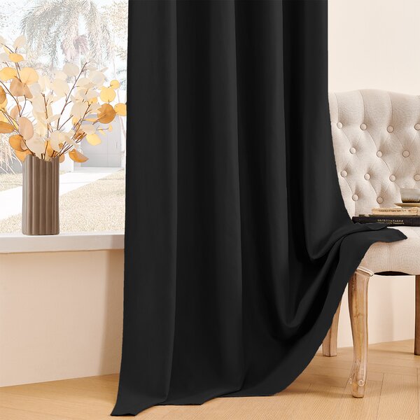 Zavese v setu EFE MAT Black (2 kos) 135x260