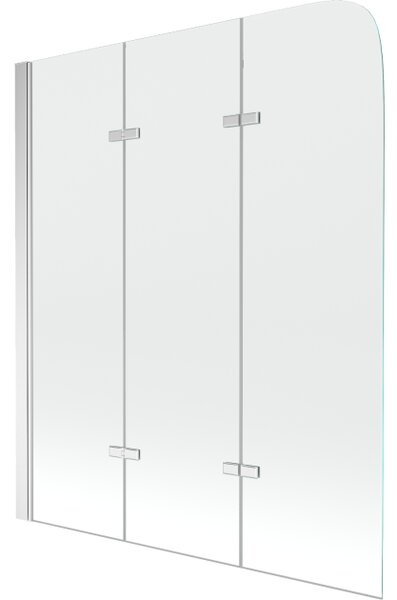 Mexen Felix 3-krilna kopalniška pregrada 120 x 140 cm, prozorna, krom - 890-120-003-01-00